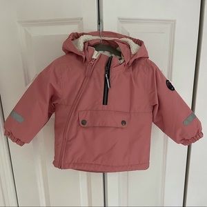 Polarn O Pyret pink snow jacket, 1-1.5 years